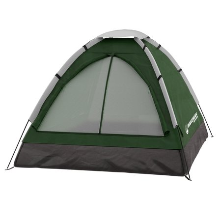 WAKEMAN 2 Person Camping Tent with Rain Fly and Bag - Lightweight Outdoor Tent by Outdoors Green 75-CMP1082